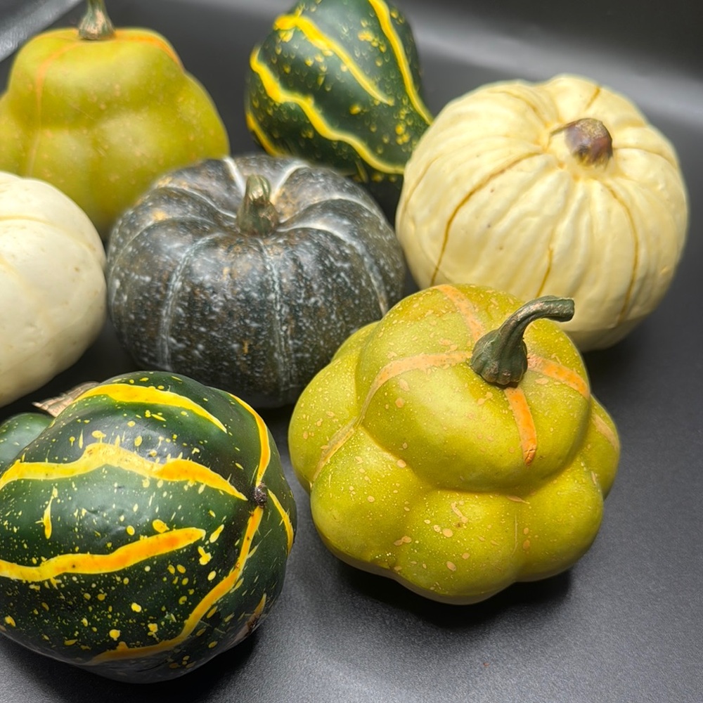 Artificial Mixed Decorative Gourd Set - Green, Yellow, and Cream - Picture 6 of 8